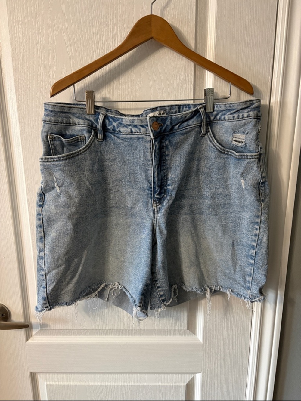 Ava & Viv Light Blue Distressed Denim Shorts